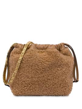 Moschino Schultertasche mit Faux Shearling - Braun von Moschino