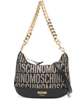 Moschino Schultertasche mit Glitter-Logo - Schwarz von Moschino