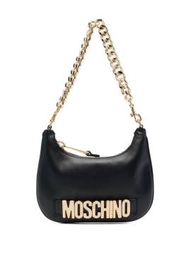 Moschino Schultertasche mit Kristall-Logo - Schwarz von Moschino