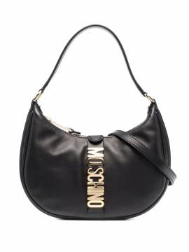 Moschino Schultertasche mit Logo-Schild - Schwarz von Moschino