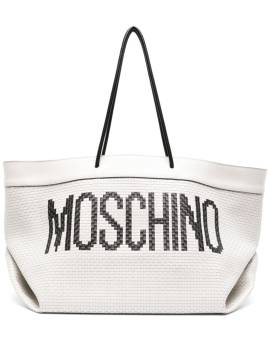 Moschino Schultertasche mit Webmuster - Weiß von Moschino