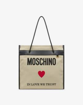 Shopper Aus Canvas In Love We Trust von Moschino