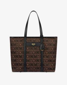 Shopper Aus Nylon Allover Logo von Moschino