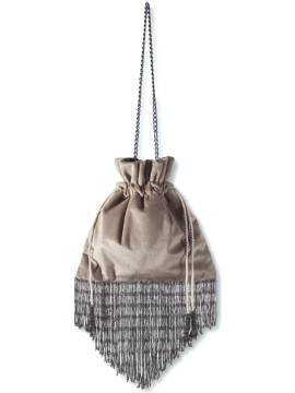 Nannacay Louise Schultertasche mit Fransen - Nude von Nannacay