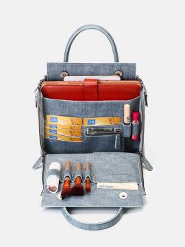DREAME Damen Solide Kosmetik-Handtasche mit Kapazitätstasche Multifunktions-Umhängetasche von Newchic