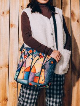 Damen Colorful DIY Lammhaar Tasche Umhängetasche von Newchic