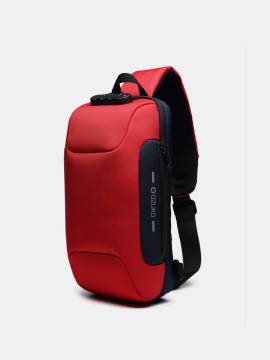 Herren Anti-Diebstahl-USB-Lade Multi-Layer Wasserdichte Umhängetasche Brusttasche Sling Bag von Newchic