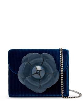 Oscar de la Renta Mini Striped TRO Samttasche - Blau von Oscar de la Renta