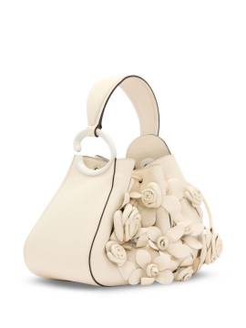 Oscar de la Renta O Handle Tasche mit Blumenapplikation - Nude von Oscar de la Renta