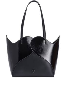 PINKO Glänzender Heart Shopper - Schwarz von PINKO