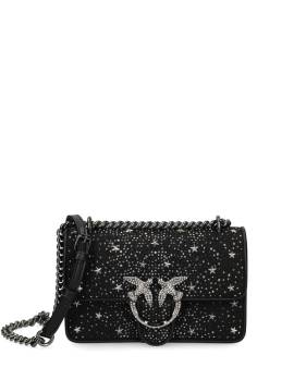 PINKO Love-Birds Schultertasche mit Strass - Schwarz von PINKO