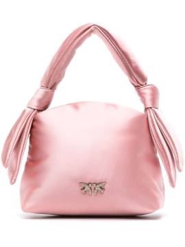 PINKO Satin-Handtasche mit Love Birds-Schild - Rosa von PINKO