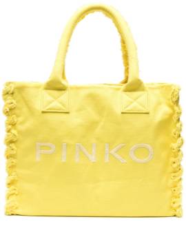 PINKO Strandtasche mit Logo-Stickerei - Gelb von PINKO