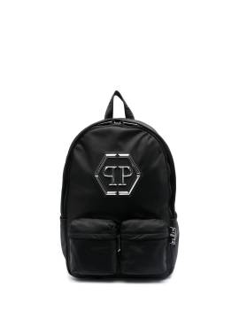 Philipp Plein Rucksack mit Logo-Patch - Schwarz von Philipp Plein