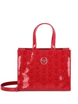 Philipp Plein Tote Bag aus Lackleder mit Monogramm - Rot von Philipp Plein