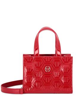 Philipp Plein Tote Bag aus Lackleder mit Monogramm - Rot von Philipp Plein