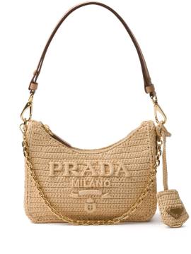 Prada Gehäkelte mini Re-Edition Handtasche - Nude von Prada