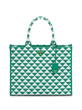 Prada Großer Jacquard-Shopper - Grün von Prada