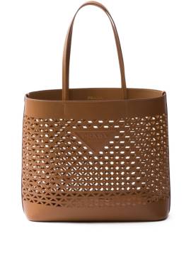 Prada Handtasche aus Faux-Leder mit perforiertem Logo - Braun von Prada