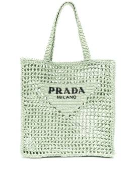 Prada Handtasche mit Triangel-Logo - Grün von Prada