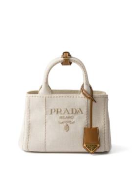 Prada Mini Tote Bag mit Logo-Stickerei - Nude von Prada