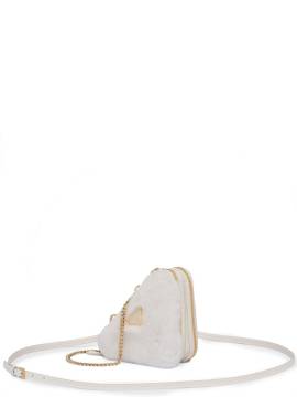 Prada Mini Umhängetasche mit Shearling - Weiß von Prada