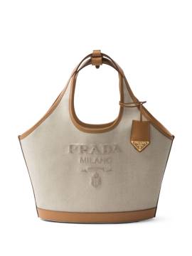 Prada Mittelgroßer Shopper mit Logo-Print - Nude von Prada