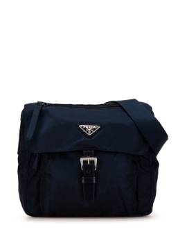 Prada Pre-Owned 2000-2013 Tessuto Zip Buckle Kuriertasche - Blau von Prada