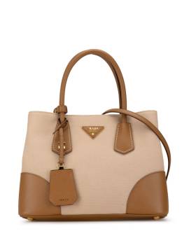 Prada Pre-Owned 2010-2023 Canapa and Saffiano Double Satchel-Tasche - Braun von Prada