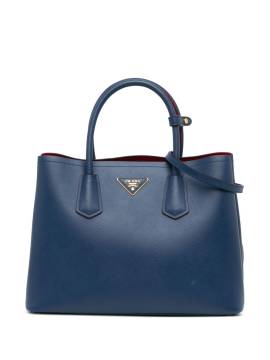 Prada Pre-Owned 2010-2024 mittelgroße Saffiano Cuir Double Satchel-Tasche - Blau von Prada