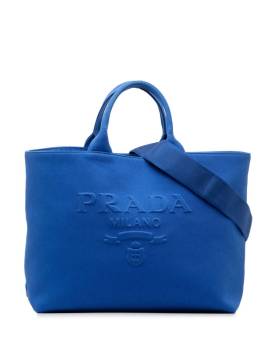 Prada Pre-Owned 2013-2023 Medium Canvas Logo Drill satchel - Blau von Prada