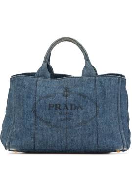 Prada Pre-Owned 2013-2024 Denim Canapa Satchel-Tasche mit Logo - Blau von Prada