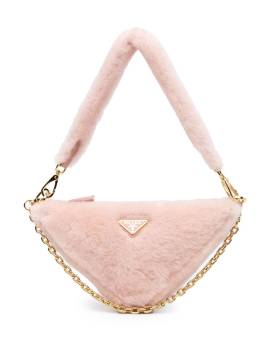 Prada Pre-Owned 2018 Mini Shearling Triangle satchel - Rosa von Prada