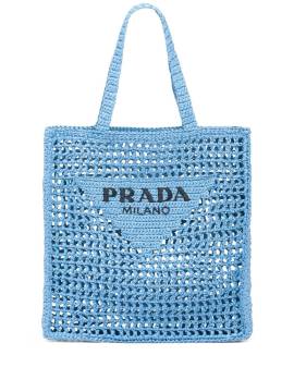 Prada Shopper aus Bast - Blau von Prada