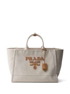 Prada Shopper aus Leinen - Nude von Prada