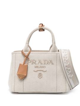 Prada Shopper mit Logo-Stickerei - Nude von Prada