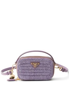 Prada Clutch mit Logo-Schild - Violett von Prada