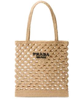 Prada Handtasche mit Webmuster - Nude von Prada