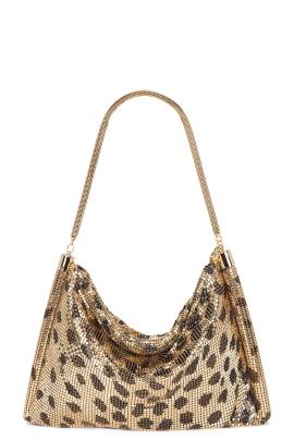 RABANNE HANDTASCHE in Brown & Black Guepard - Metallic Neutral. Size all. von RABANNE