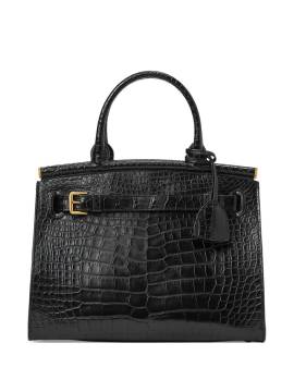 Ralph Lauren Collection Mittelgroße Caiman Schultertasche - Schwarz von Ralph Lauren Collection