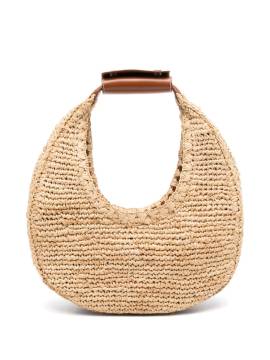 STAUD Moon Handtasche aus Bast - Nude von STAUD