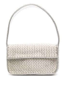 STAUD Tommy Schultertasche mit Perlen - Silber von STAUD