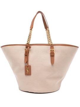 Saint Laurent Canvas-Shopper mit Cassandre-Anhänger - Nude von Saint Laurent