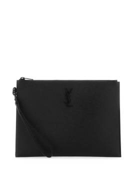 Saint Laurent Clutch mit Logo-Schild - Schwarz von Saint Laurent