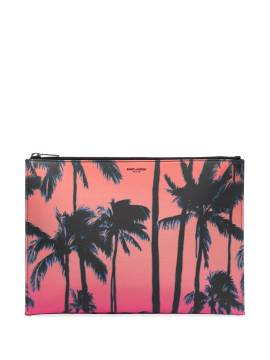 Saint Laurent Clutch mit Palmen-Print - Rosa von Saint Laurent