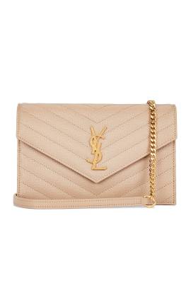 Saint Laurent GELDBÖRSE MIT KETTENHENKEL CHAIN WALLET in Dunkelbeige - Beige. Size all. von Saint Laurent