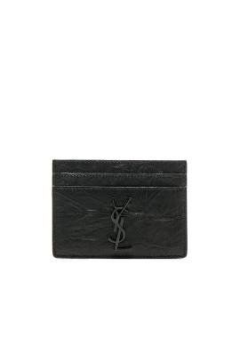 Saint Laurent KARTENETUI CROC EMBOSSED in Schwarz - Black. Size all. von Saint Laurent