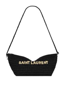 Saint Laurent Le Rafia Schultertasche mit Logo-Stickerei - Schwarz von Saint Laurent