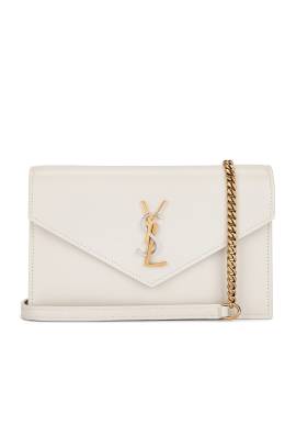 Saint Laurent PORTEMONNAIE CHAIN WALLET in Crema Soft - Cream. Size all. von Saint Laurent