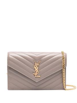 Saint Laurent Schultertasche mit Logo-Schild - Grau von Saint Laurent